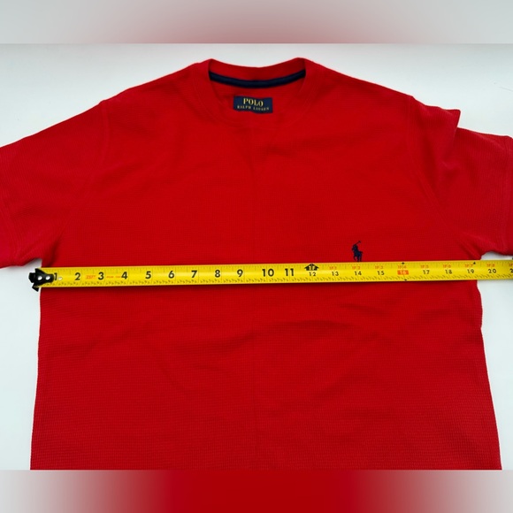 Polo Ralph Lauren Red Waffle Knit T-Shirt – Men’s Small - Picture 7 of 10